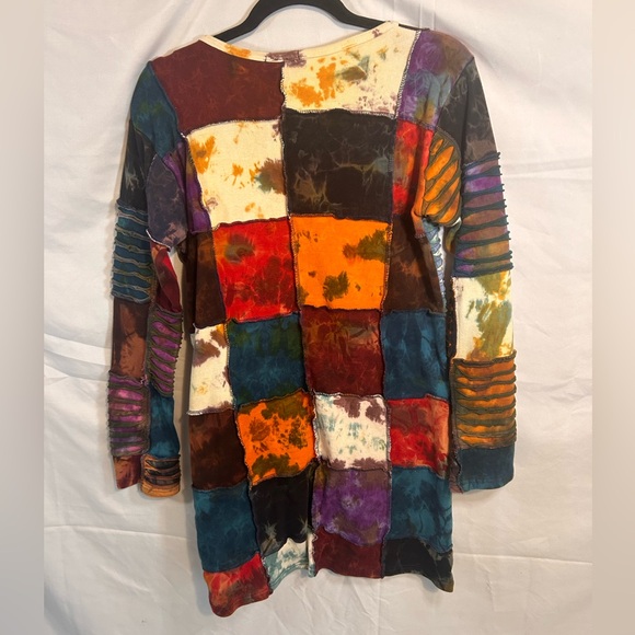 Grateful Dead lightning bolt mini long sleeve dress bohemian music concert - Picture 5 of 5